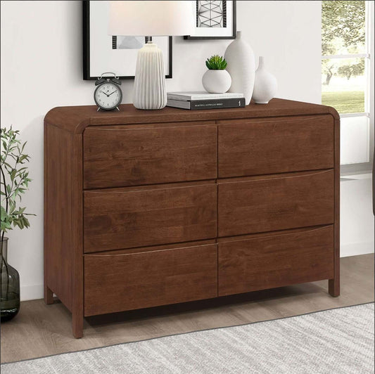 Lionel MCM Style Solid Wood 6-Drawer Bedroom Dresser (47") - Revel Sofa 