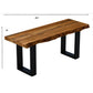 Live Edge Acacia Solid Wood Bench With Black Metal Legs - 43" - Revel Sofa 