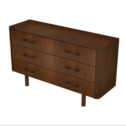 Logan MCM Style Solid Wood Dresser 6 Drawers (55") - Revel Sofa 