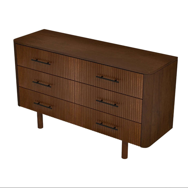 Logan MCM Style Solid Wood Dresser 6 Drawers (55) - Revel Sofa 