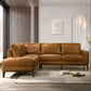 London MCM Style Genuine Leather Sectional Chaise Sofa - Revel Sofa 