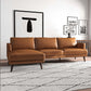Lore MCM Genuine Leather L-Shape Sectional Chaise Sofa 105" - Revel Sofa 