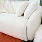 Lorel Modern Curved Boucle Sofa Couch in Ivory White 85” - Revel Sofa 