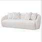 Lorel Modern Curved Boucle Sofa Couch in Ivory White 85” - Revel Sofa 