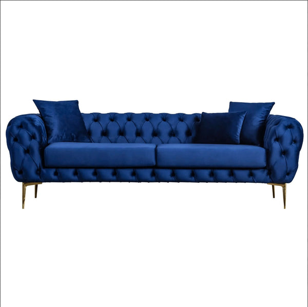 Malia Glam Velvet Button Tufted Sofa 89” - Revel Sofa 