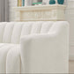 Marcus Modern Channel Tufted Boucle Sofa, Cream White - Revel Sofa 