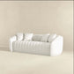 Markus Modern Channel Tufted Boucle Sofa Couch in White - Revel Sofa 