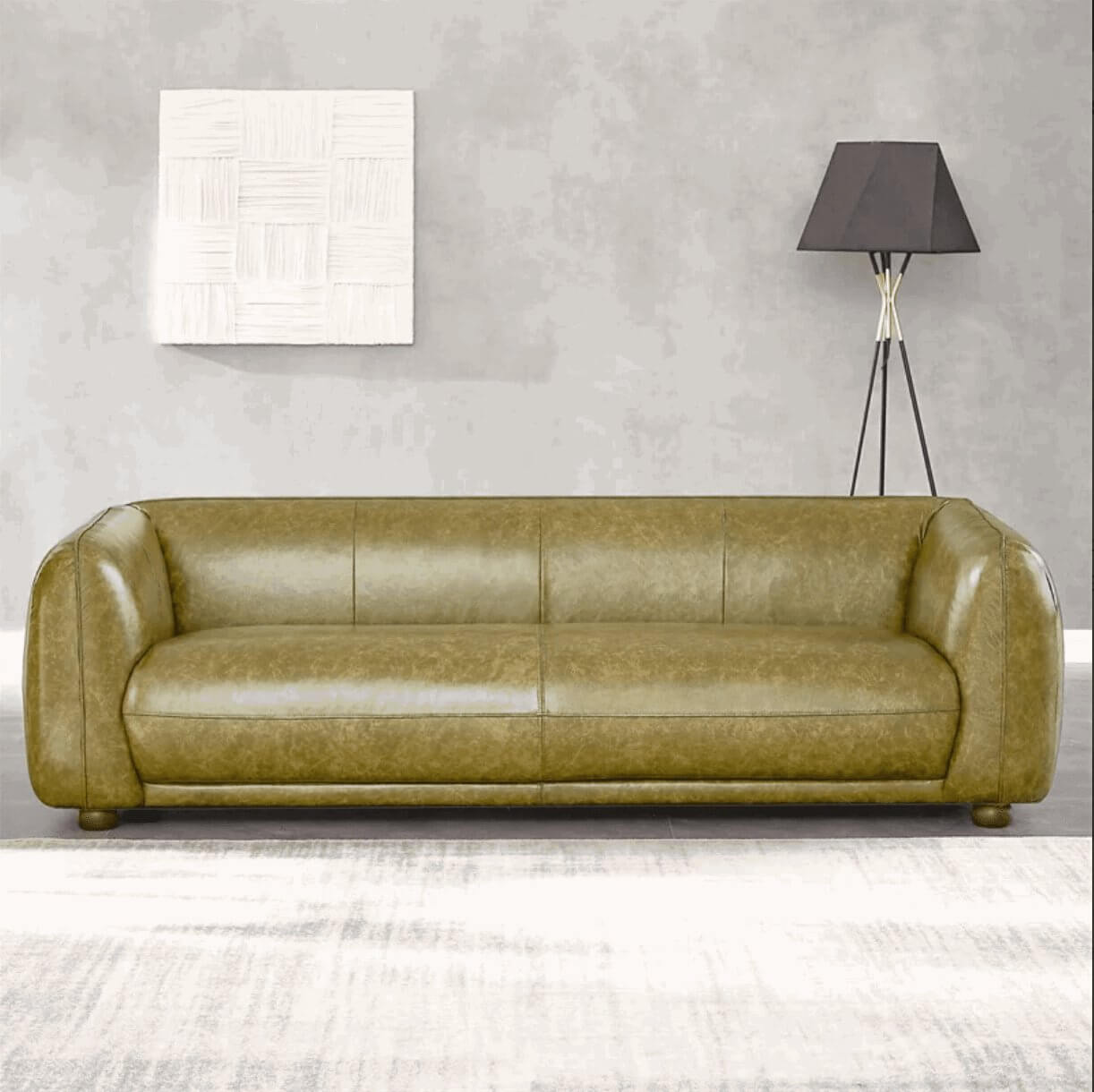 Marlon Modern Genuine Italian Leather Sofa Couch 87” - Revel Sofa 