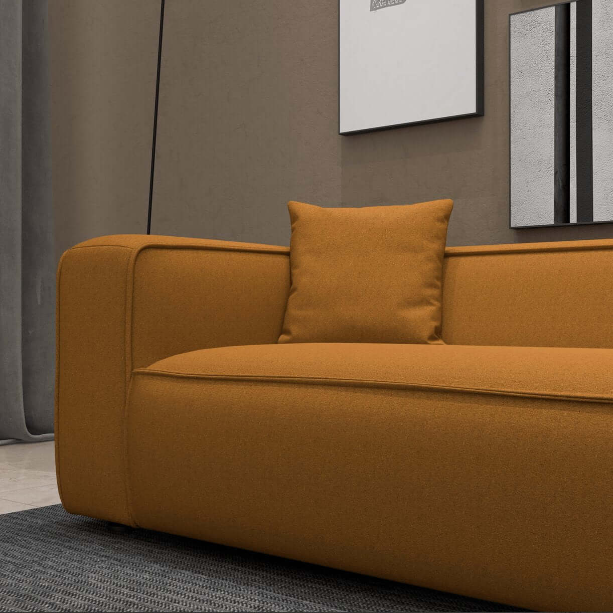 Marshall Modern Minimalist Contemporary Boucle Sofa 91” - Revel Sofa 