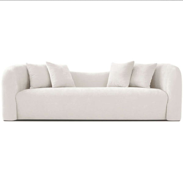 Mason Modern Minimalist Curvy Low Back Boucle Sofa Couch (94) - Revel Sofa 
