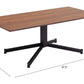 Mazzy Modern Rectangular Table Top Steel Base Coffee Table - Revel Sofa 