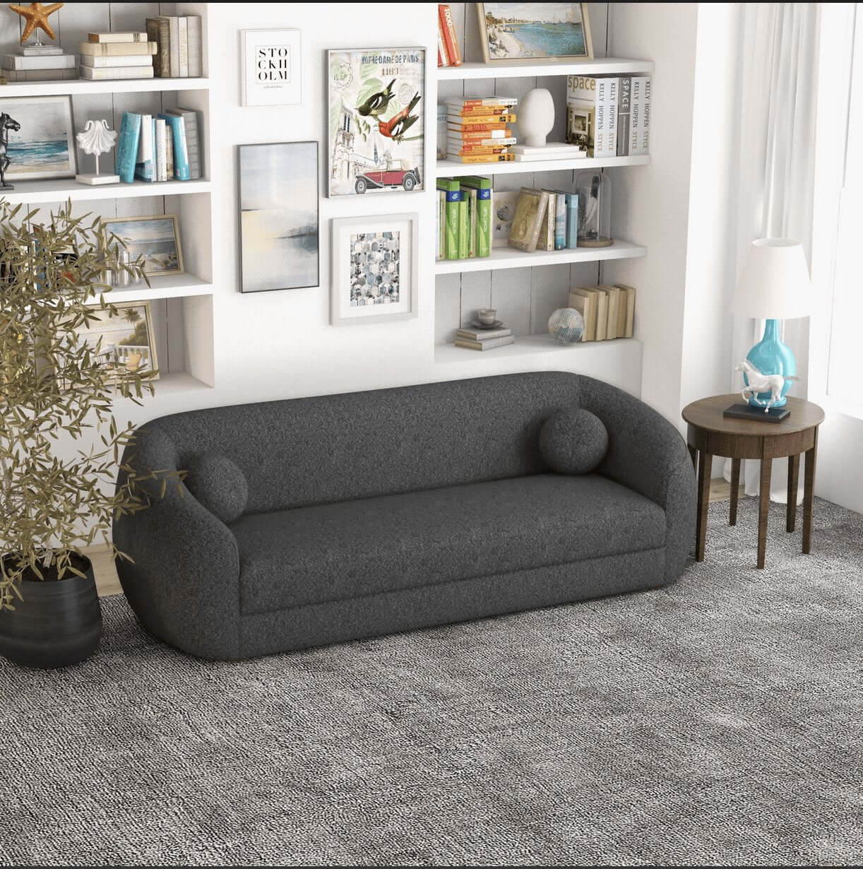 Melinda Modern Boucle Sofa 87” - Revel Sofa 