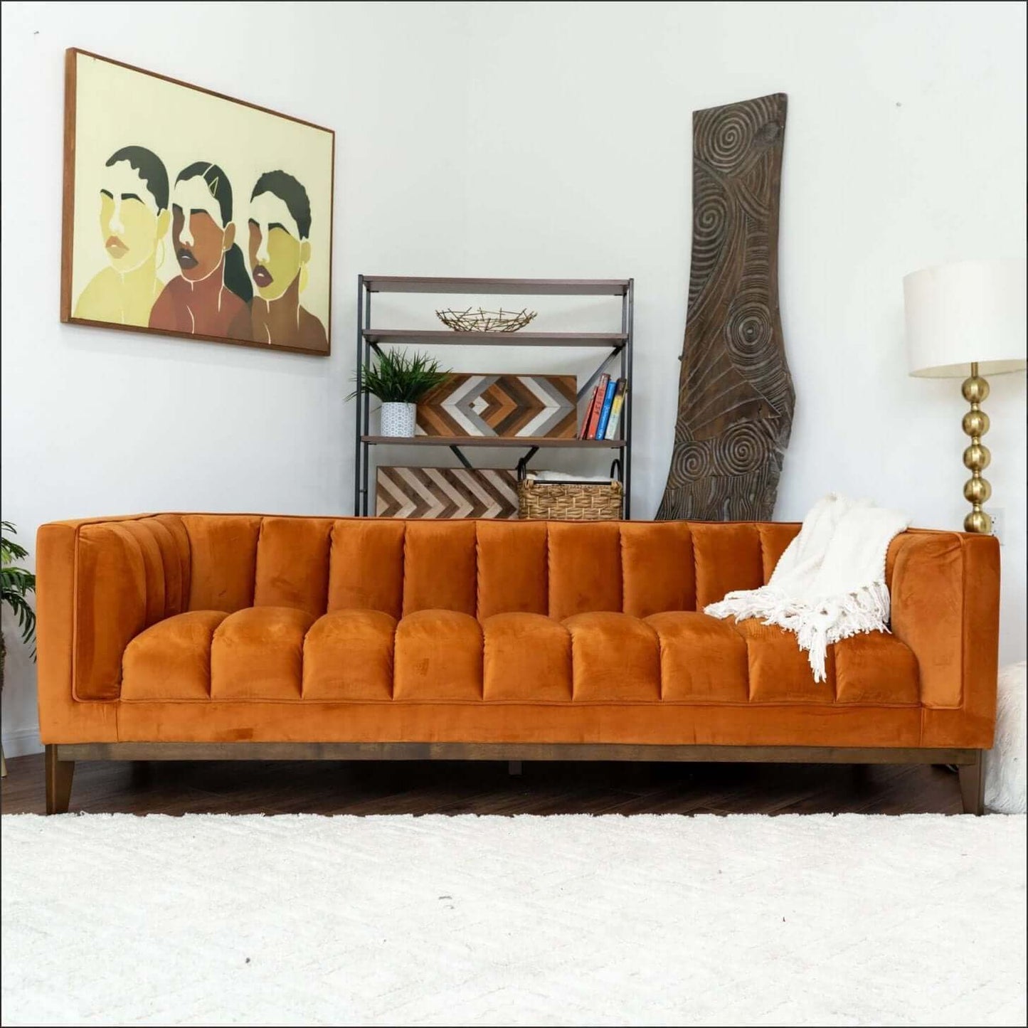 Melissa MCM Styled Channel Tufted Sofa 90” - Revel Sofa 