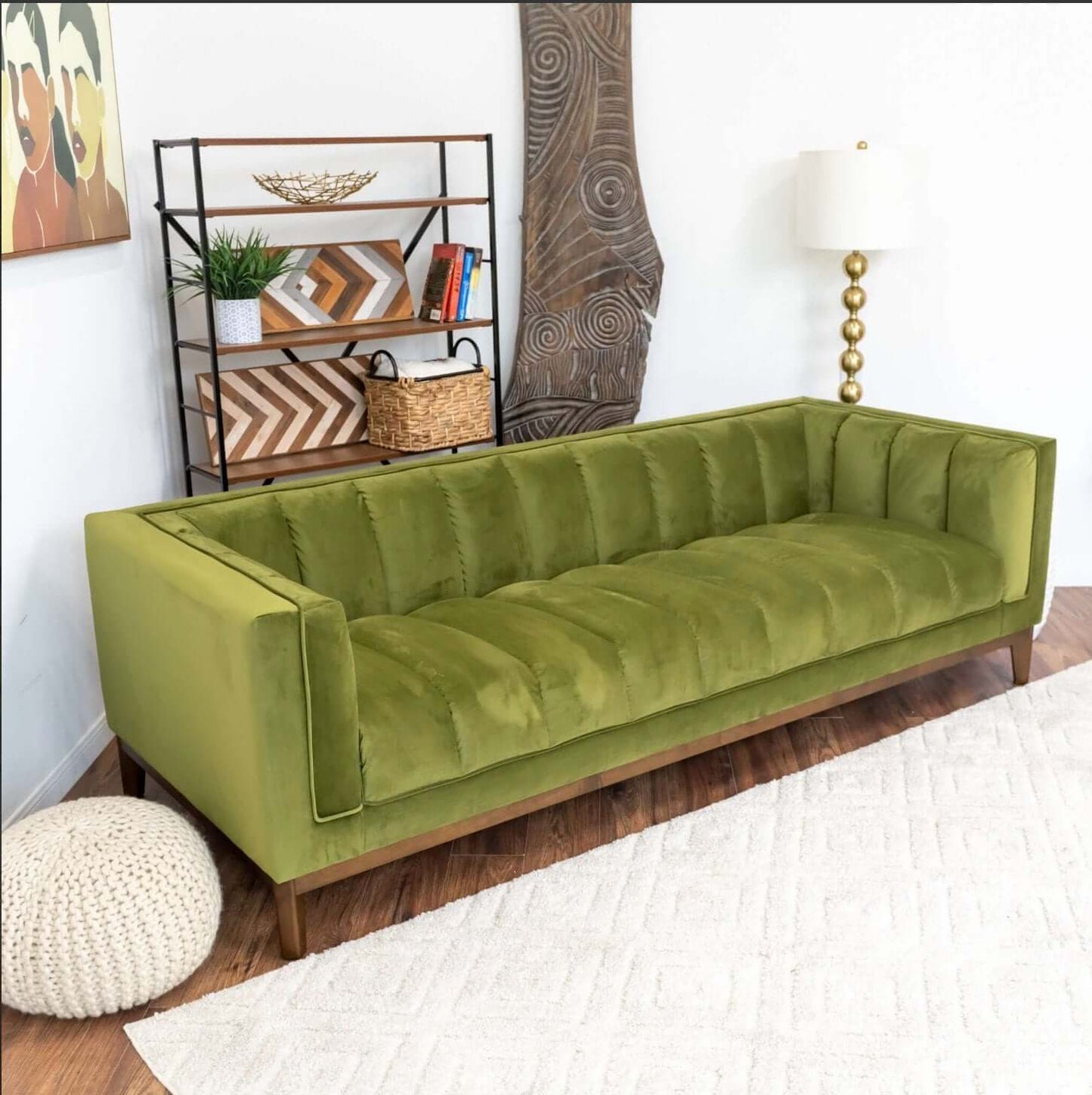 Melissa MCM Styled Channel Tufted Sofa 90” - Revel Sofa 