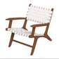 Melody Genuine Strapped Leather Teak Wood Lounge Chair - Revel Sofa 