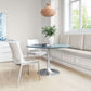 Metropolis Round Dining Table in Gray Top, Silver Base - Revel Sofa 