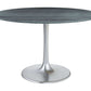 Metropolis Round Dining Table in Gray Top, Silver Base - Revel Sofa 