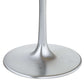 Metropolis Round Dining Table in Gray Top, Silver Base - Revel Sofa 