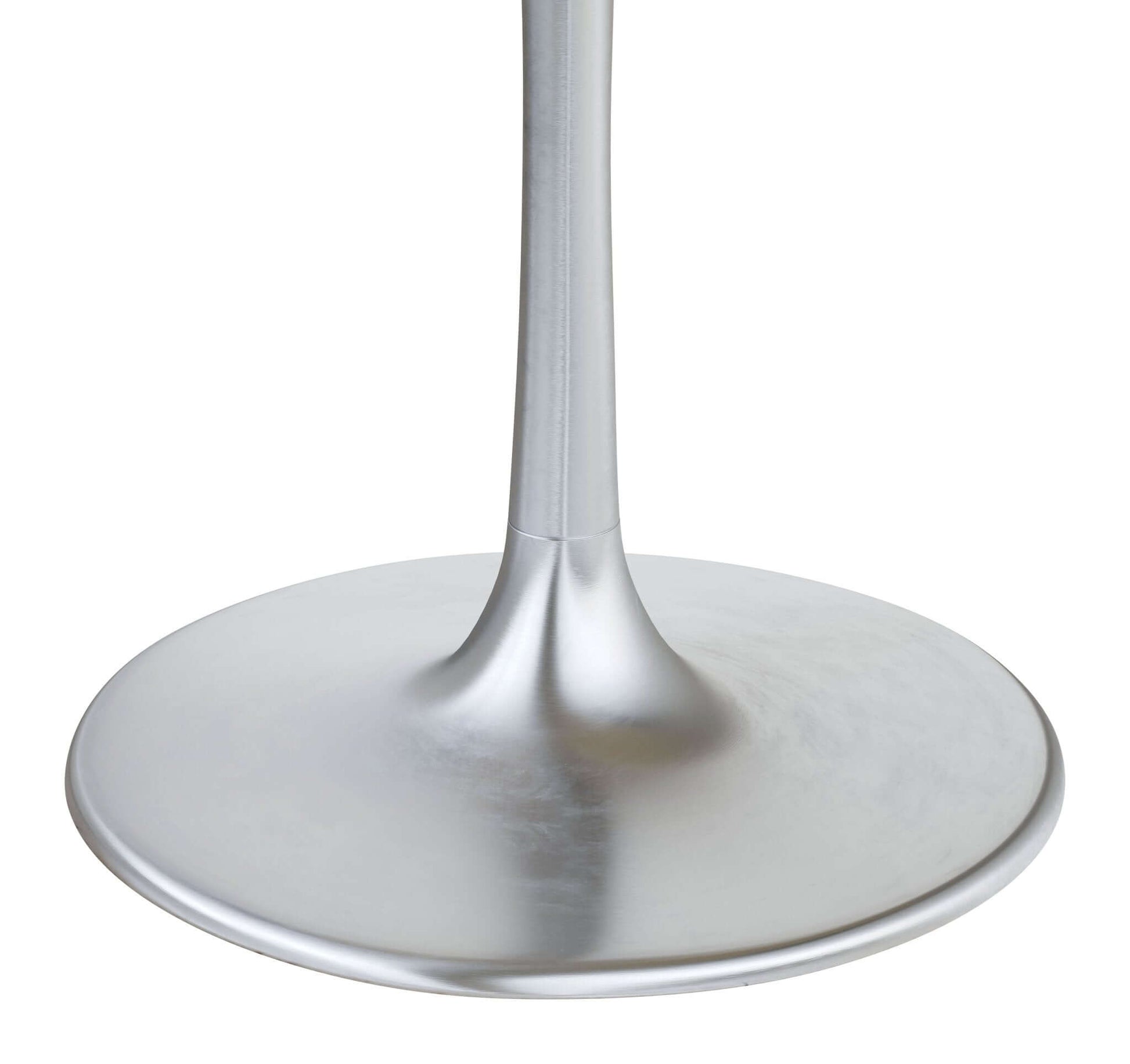 Metropolis Round Dining Table in Gray Top, Silver Base - Revel Sofa 