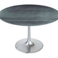 Metropolis Round Dining Table in Gray Top, Silver Base - Revel Sofa 