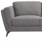 Beckett MCM Gray Fabric L Shaped Sectional Sofa w/ Right Facing Chaise 98" - Revel Sofa 