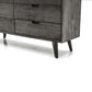 MidCentury Modern Gray Solid Wood Six Drawer Double Dresser 61" - Revel Sofa 