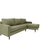 MCM Styled Polyester L Shape Right Facing Chaise Sectional Sofa, Blue or Green 108" - Revel Sofa 