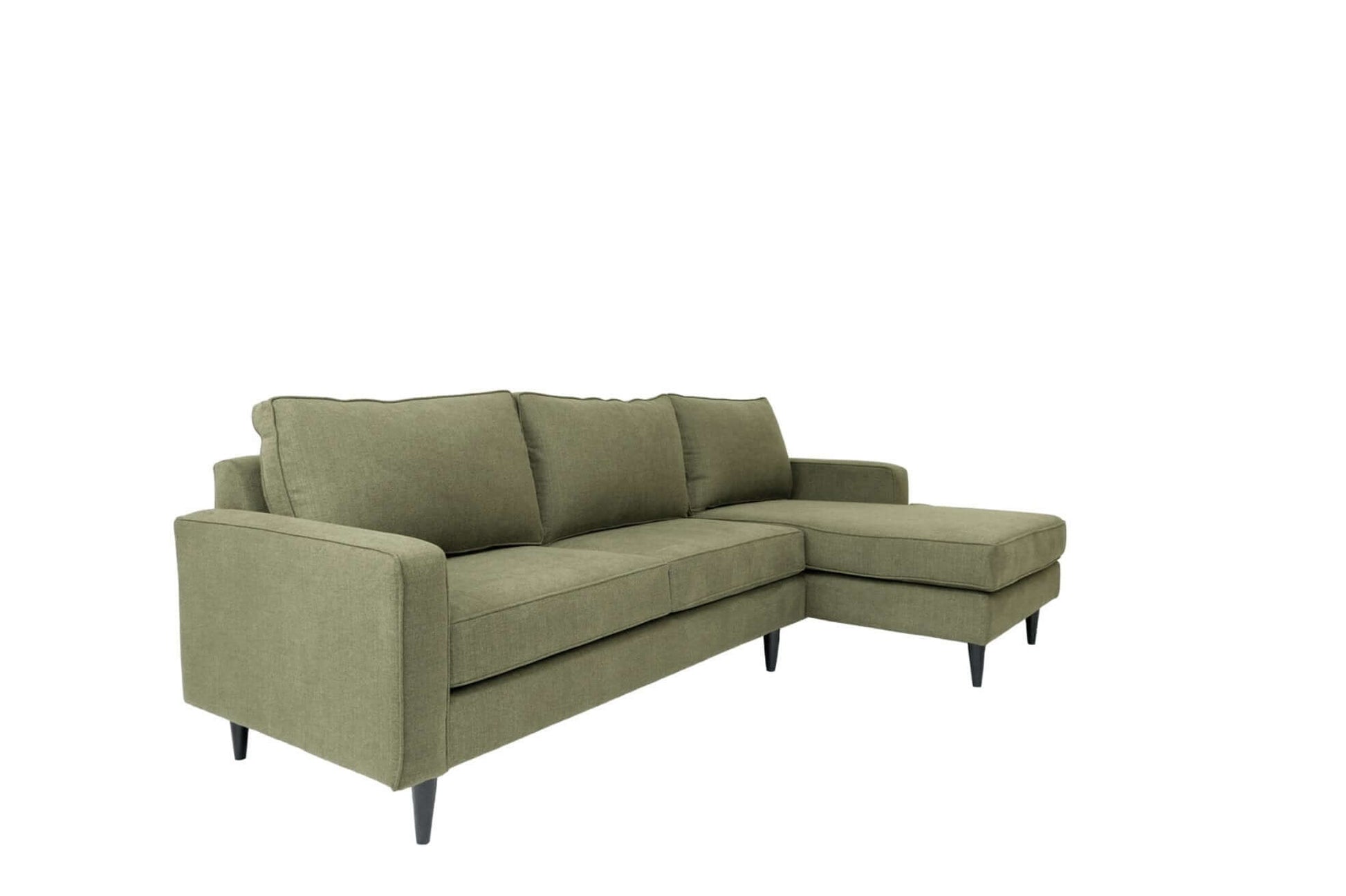 MCM Styled Polyester L Shape Right Facing Chaise Sectional Sofa, Blue or Green 108" - Revel Sofa 