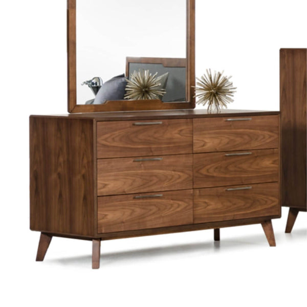 Midcentury Modern Solid Wood Six-Drawer Double Dresser 51
