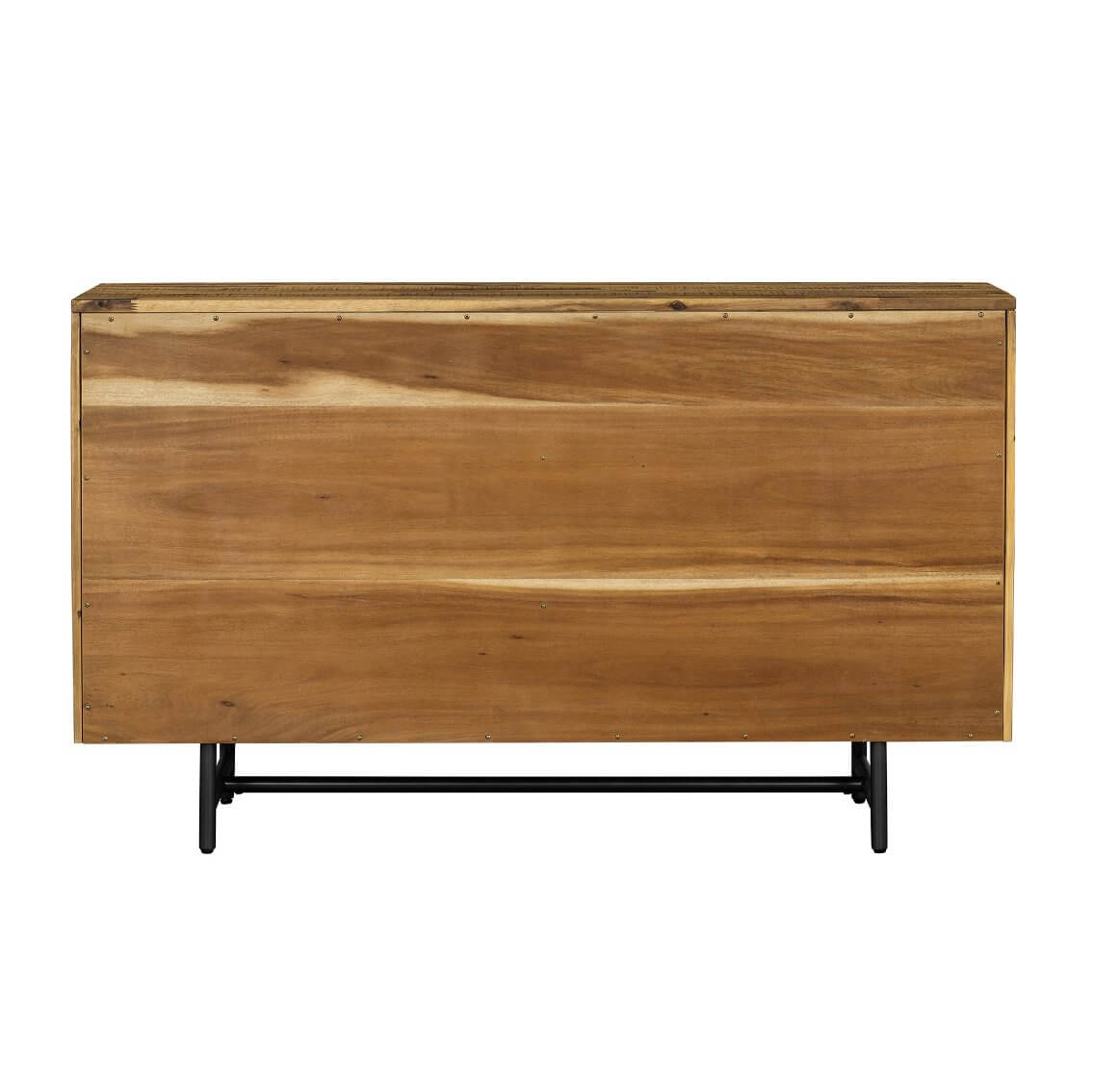 MidCentury Modern Solid Wood Six Drawer Double Dresser Brown And Black 57" - Revel Sofa 