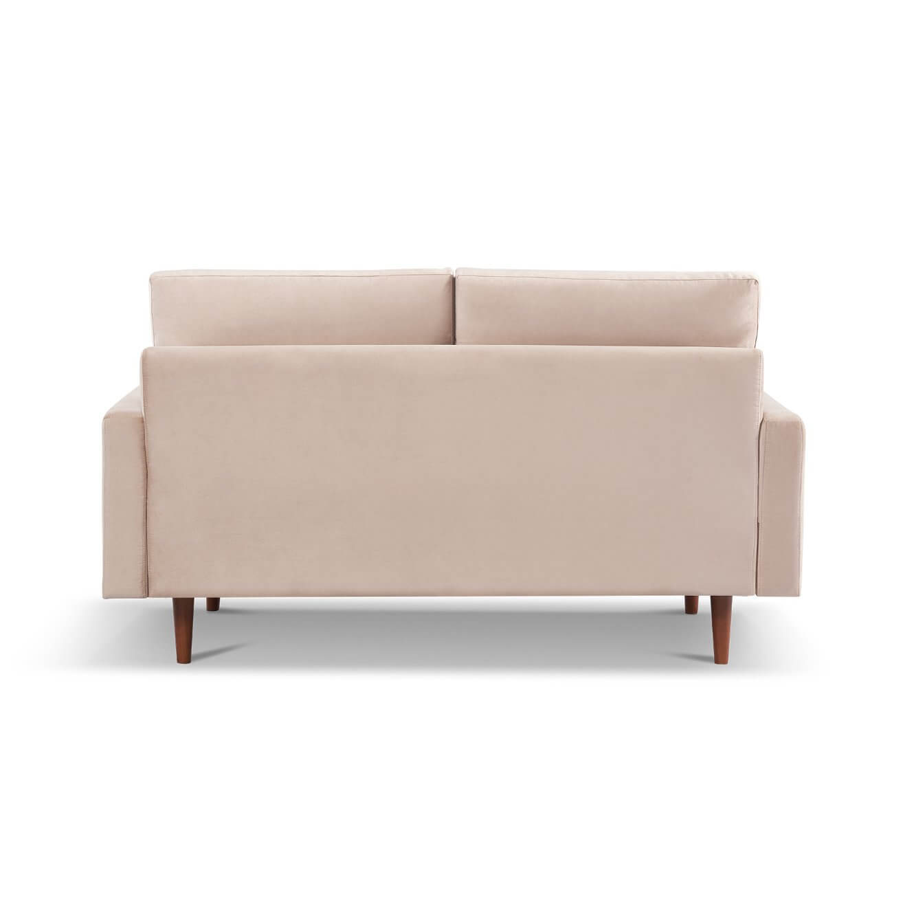 MidCentury Modern Velvet Loveseat Sofa (69") in Beige or Blue - Revel Sofa 