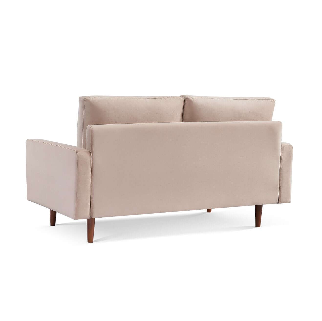 MidCentury Modern Velvet Loveseat Sofa (69") in Beige or Blue - Revel Sofa 