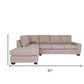 Modern Beige Polyester Blend L-Shaped 2pc. Chaise Sectional Sofa - Revel Sofa 