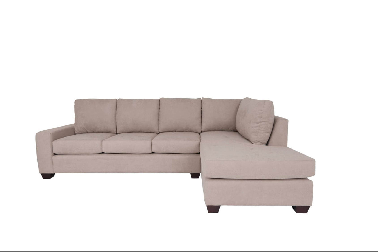 Modern Beige Polyester Blend L-Shaped 2pc. Chaise Sectional Sofa - Revel Sofa 