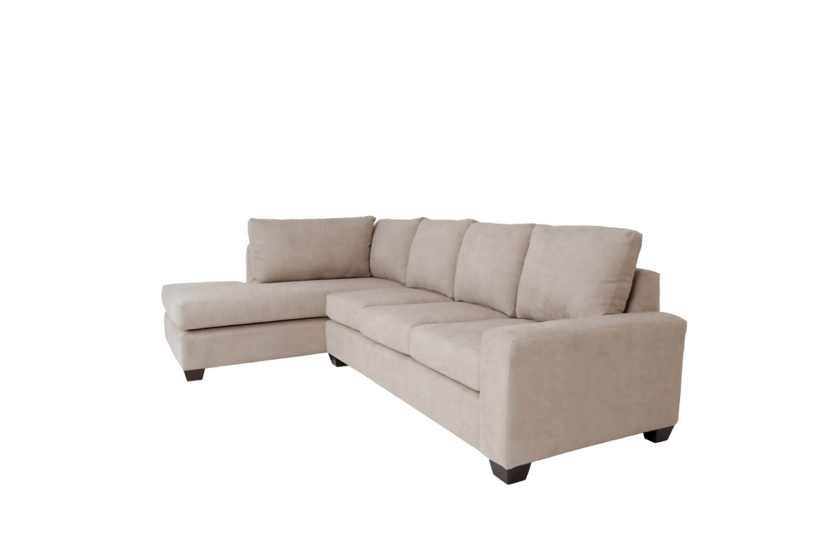 Modern Beige Polyester Blend L-Shaped 2pc. Chaise Sectional Sofa - Revel Sofa 