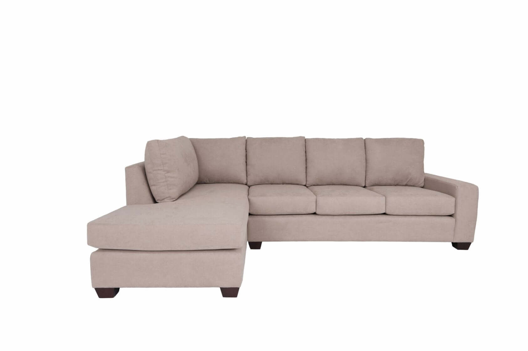 Modern Beige Polyester Blend L-Shaped 2pc. Chaise Sectional Sofa - Revel Sofa 