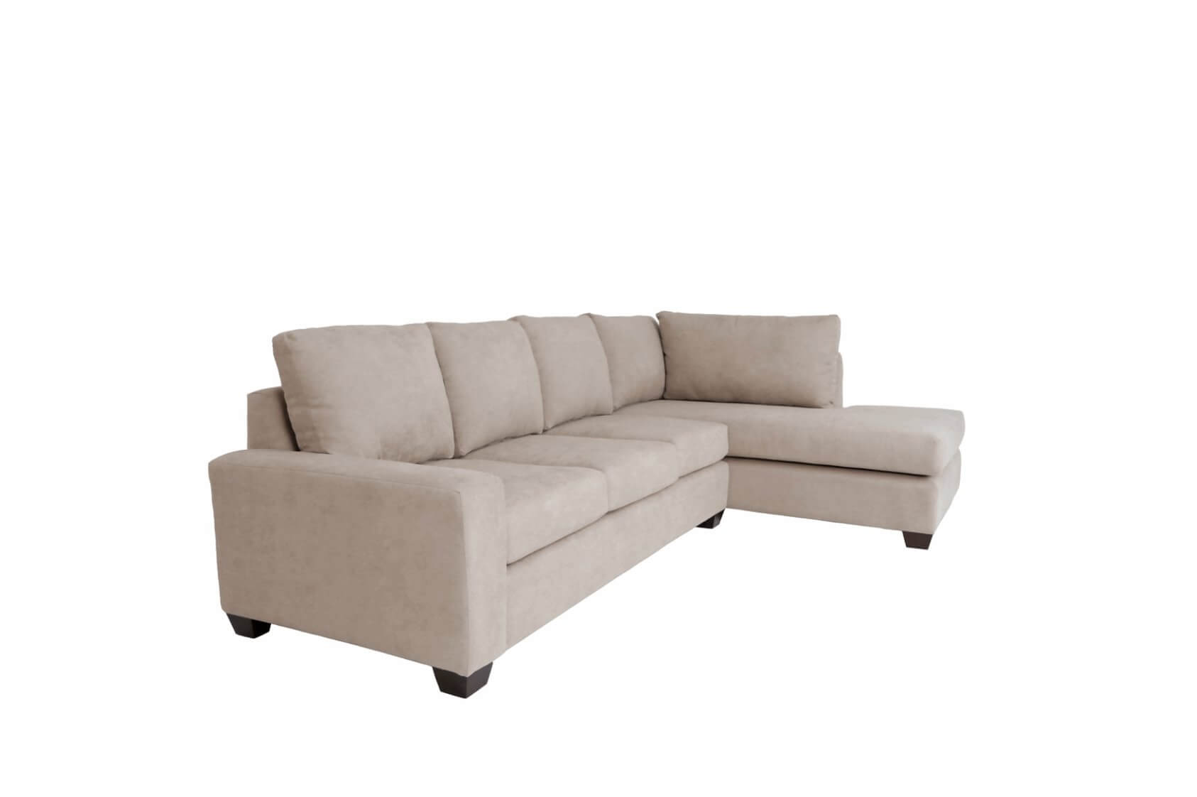 Modern Beige Polyester Blend L-Shaped 2pc. Chaise Sectional Sofa - Revel Sofa 