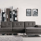 Modern Gray L-Shaped 2pc. Sectional Sofa w/ Right Chaise 111" - Revel Sofa 