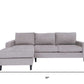 Modern Gray Polyester L-Shaped Left Facing Chaise Sectional Sofa 115" - Revel Sofa 