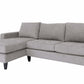 Modern Gray Polyester L-Shaped Left Facing Chaise Sectional Sofa 115" - Revel Sofa 