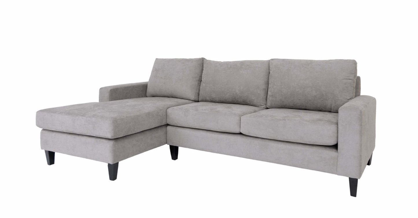 Modern Gray Polyester L-Shaped Left Facing Chaise Sectional Sofa 115" - Revel Sofa 