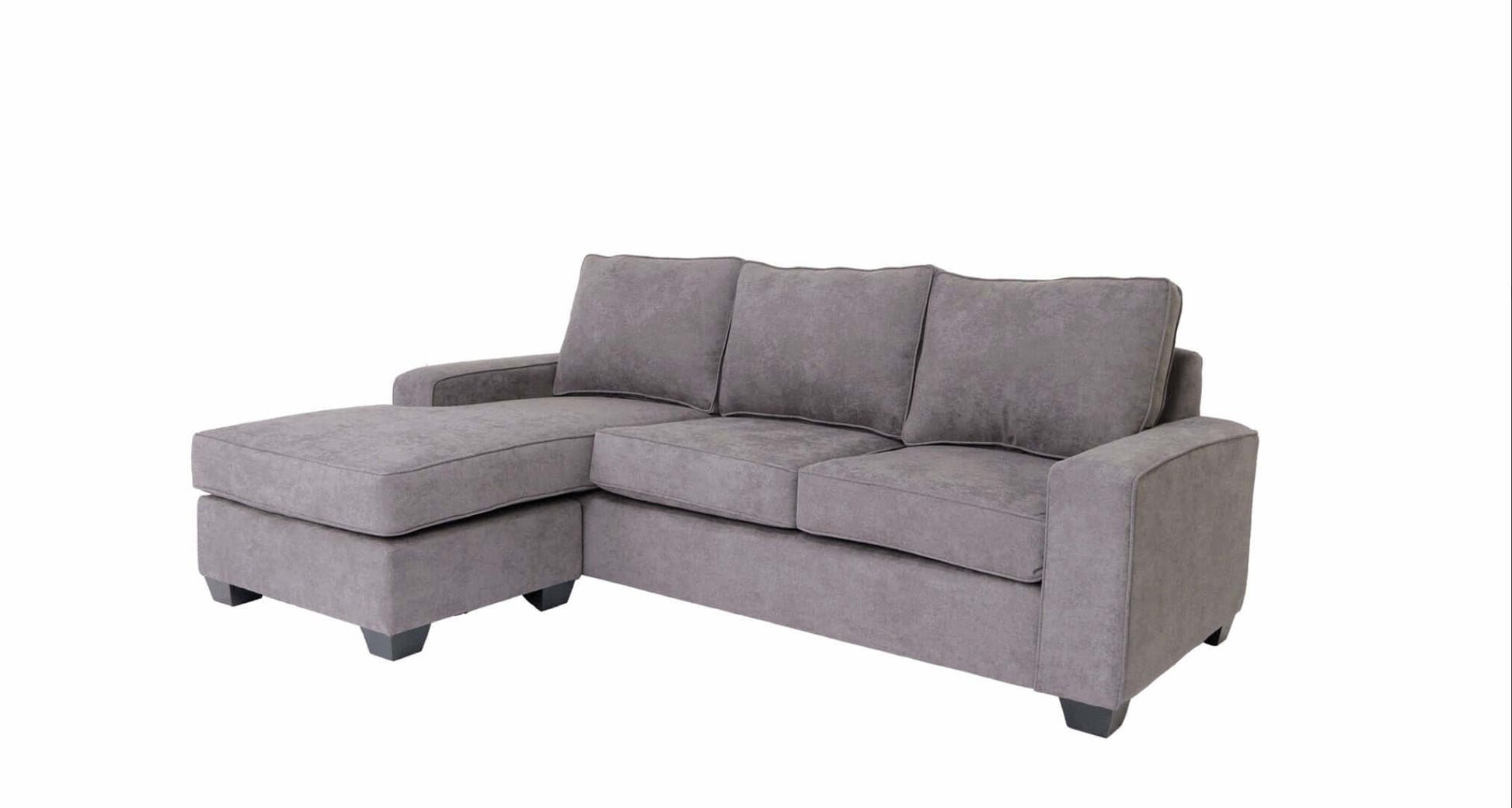 Modern Gray Polyester L Shape Sectional Reversible Chaise Sofa 96" - Revel Sofa 