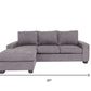 Modern Gray Polyester L Shape Sectional Reversible Chaise Sofa 96" - Revel Sofa 