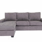 Modern Gray Polyester L Shape Sectional Reversible Chaise Sofa 96" - Revel Sofa 