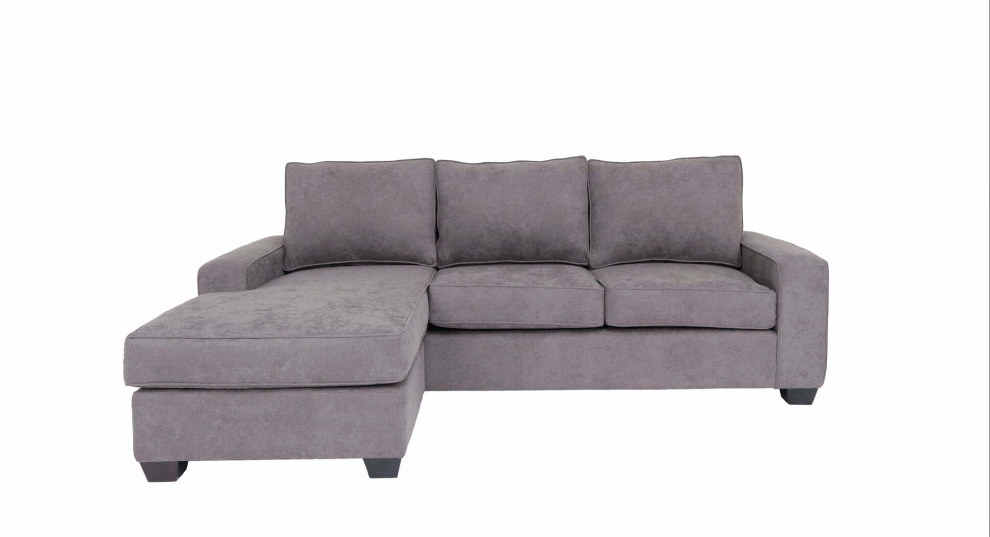 Modern Gray Polyester L Shape Sectional Reversible Chaise Sofa 96" - Revel Sofa 