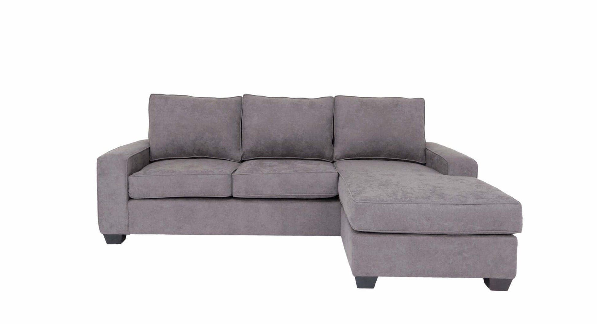 Modern Gray Polyester L Shape Sectional Reversible Chaise Sofa 96" - Revel Sofa 