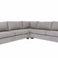 Modern Gray Polyester Blend L-Shaped 3pc. Corner Sectional Sofa 120" - Revel Sofa 