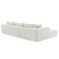 Modern Minimalist Modular Chaise Sectional Sofa Couch, White or Green 109" - Revel Sofa 