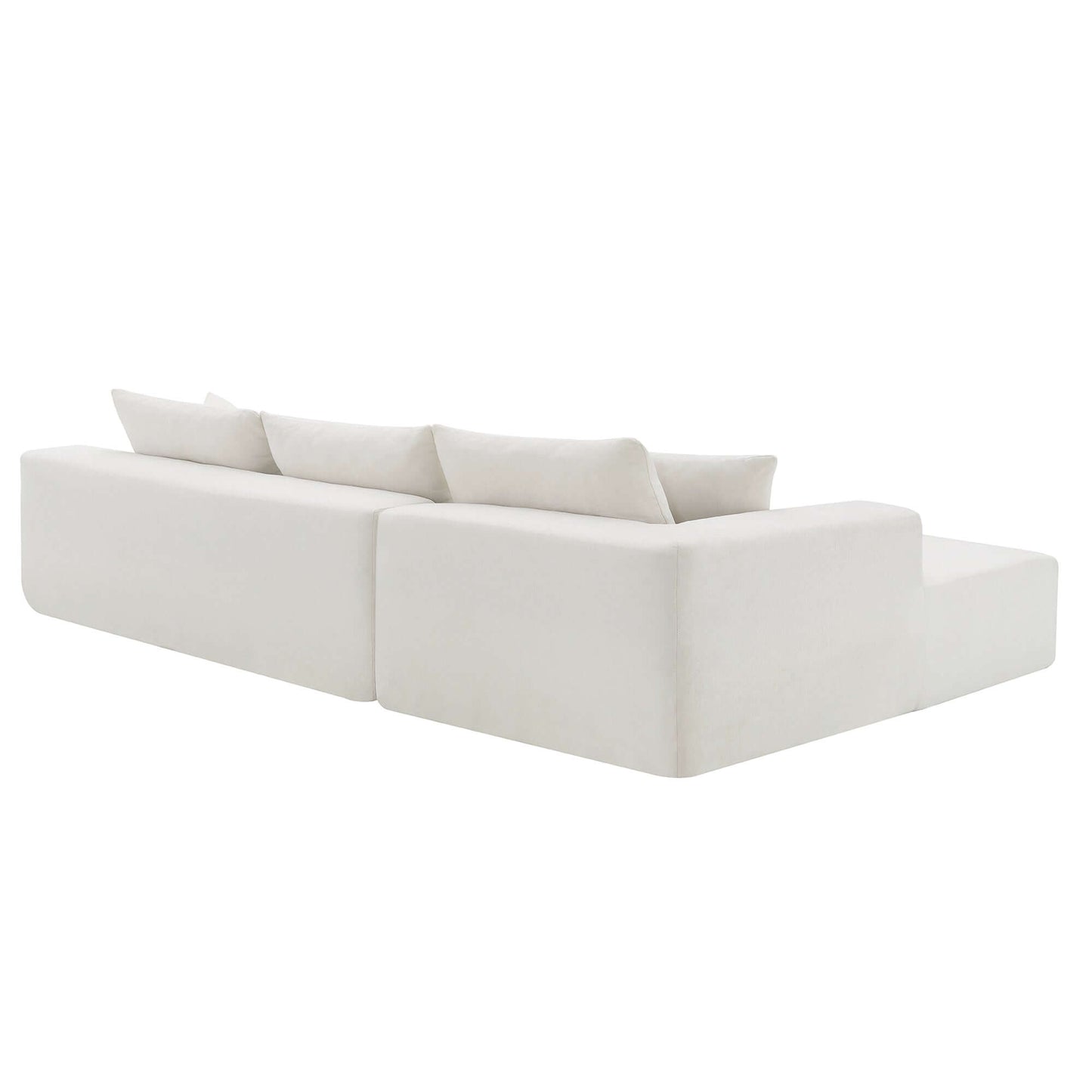 Modern Minimalist Modular Chaise Sectional Sofa Couch, White or Green 109" - Revel Sofa 