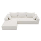 Modern Minimalist Modular Chaise Sectional Sofa Couch, White or Green 109" - Revel Sofa 